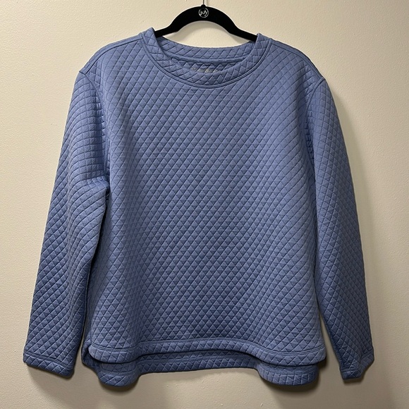 Eddie Bauer Women’s Light Blue Quilted Crewneck Pullover Plus Sz XXL - Picture 1 of 5
